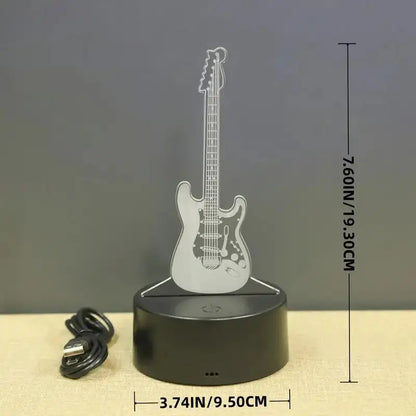 Guitar 3D Night Light, Optical Illusion Lamp