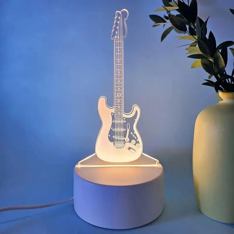 Guitar 3D Night Light, Optical Illusion Lamp