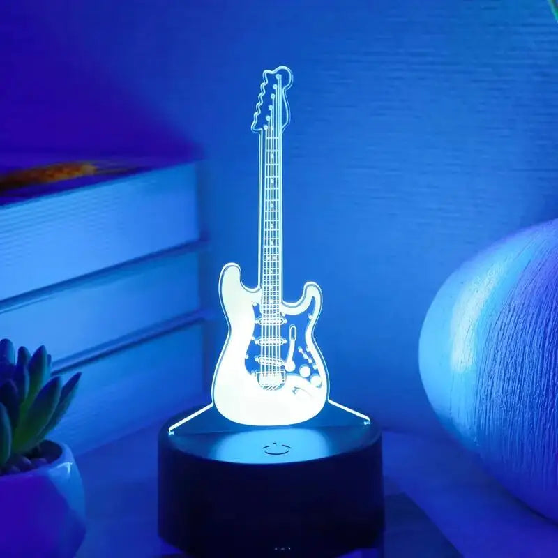 Guitar 3D Night Light, Optical Illusion Lamp