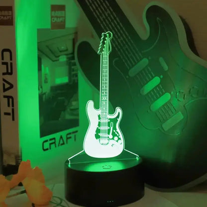 Guitar 3D Night Light, Optical Illusion Lamp