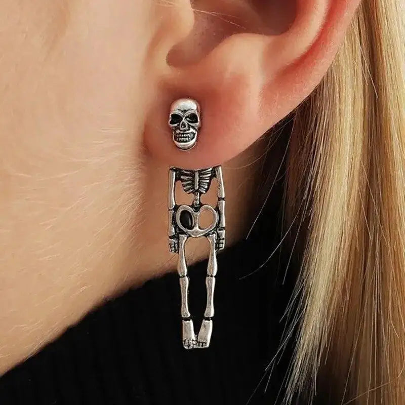 Skull Skeleton Drop Earrings Punk